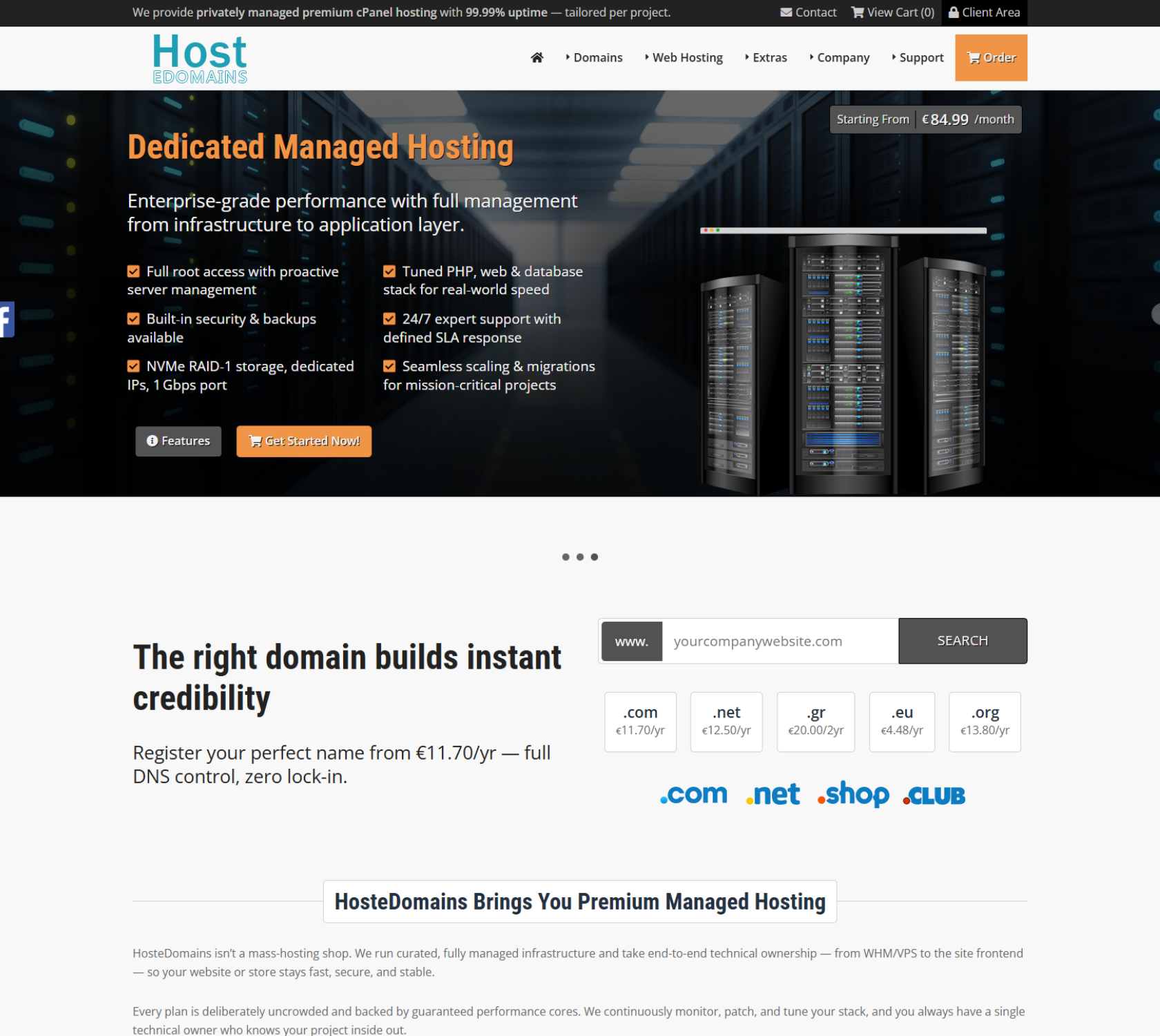 hostedomains.com 2026 frontpage